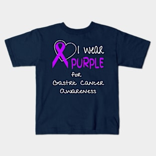 I Wear Purple For Gastric Cancer Awareness Ribbon Kids T-Shirt